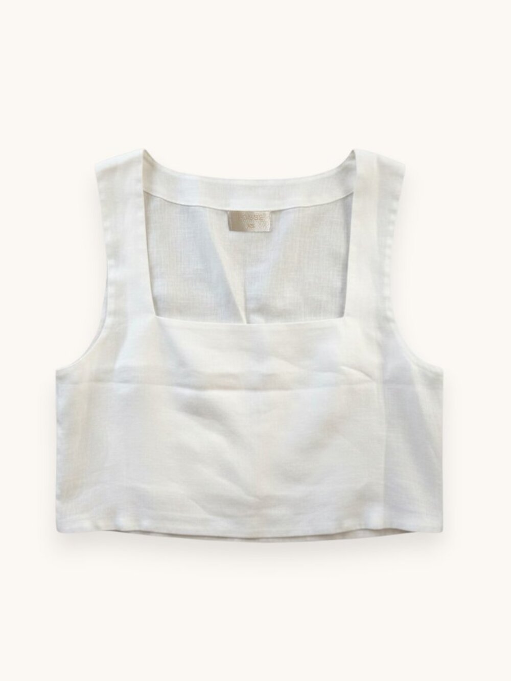 Posse Alice Crop Top in White Linen, XS